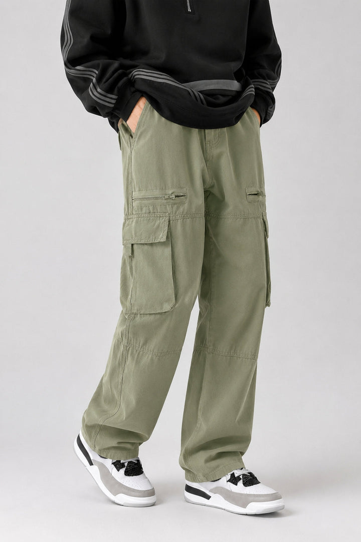 Men's Cargo Trousers | Drawstring & Flap Pockets