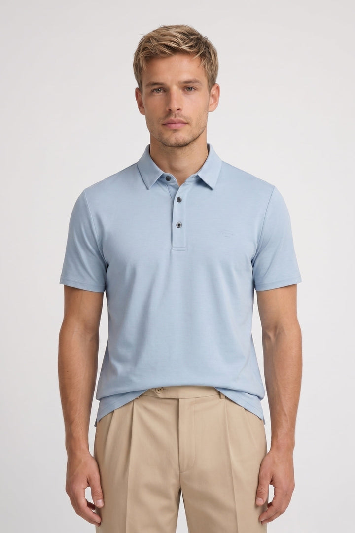 Men's Slim Fit Short Sleeve Polo Shirt | Light Blue