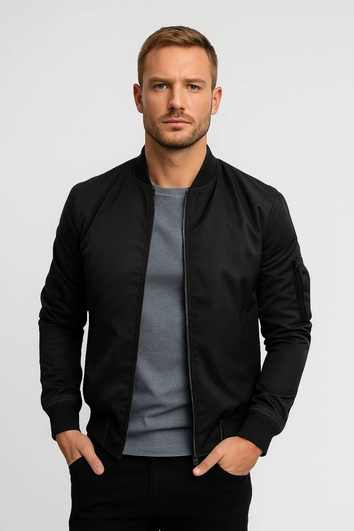 Men's Bomber Jacket | Timeless Zip Detail, All-Season Comfort Fit