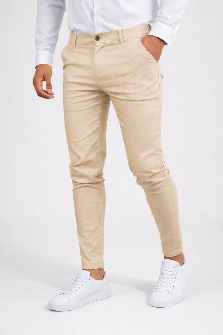 Men's Slim Fit Chino Trousers | Elasticated Waist, Casual