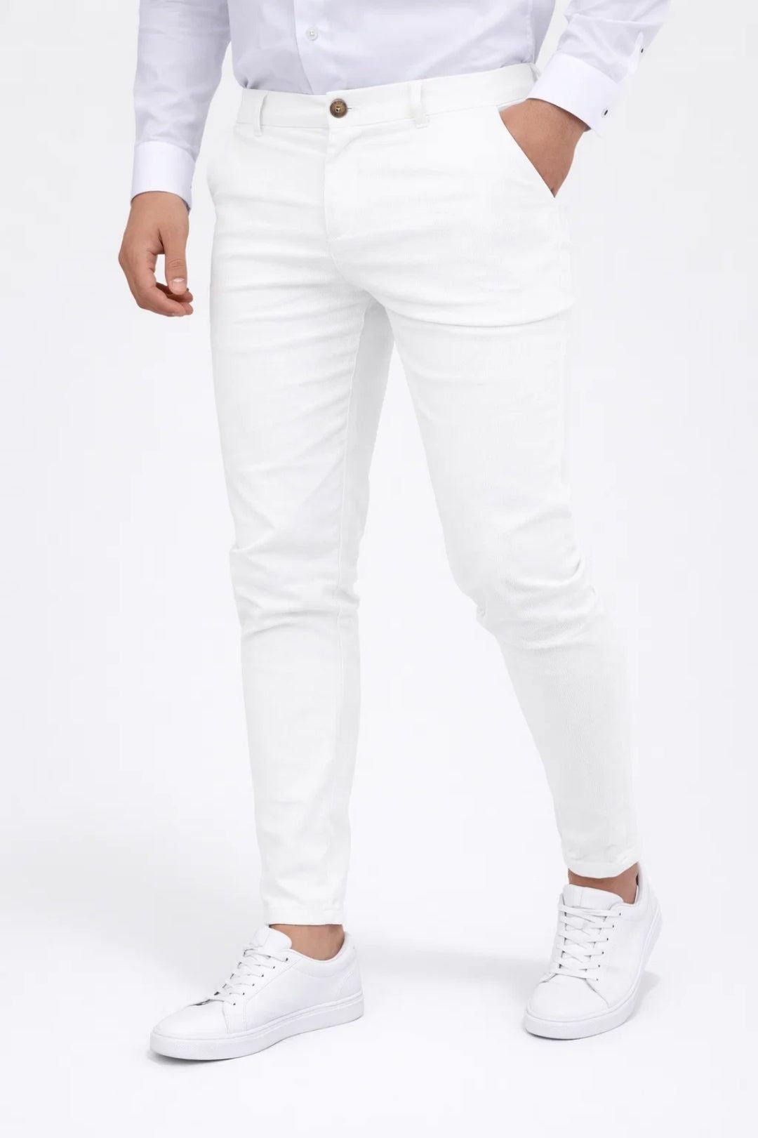 Men's Slim Fit Chino Trousers | Elasticated Waist, Casual