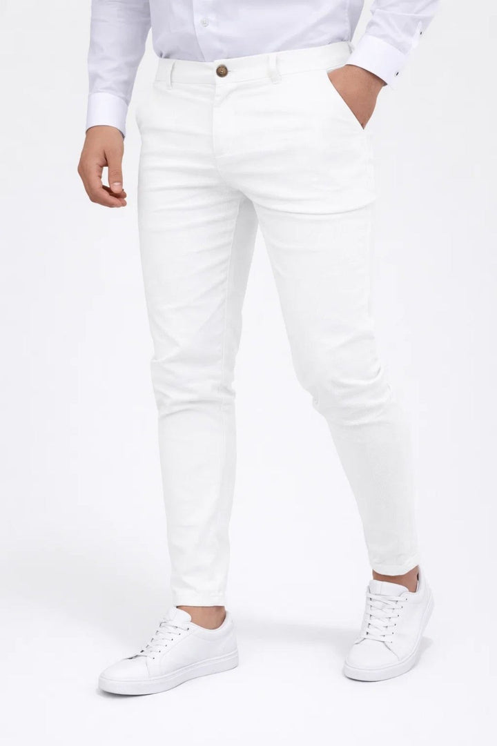 Men's Slim Fit Chino Trousers | Elasticated Waist, Casual