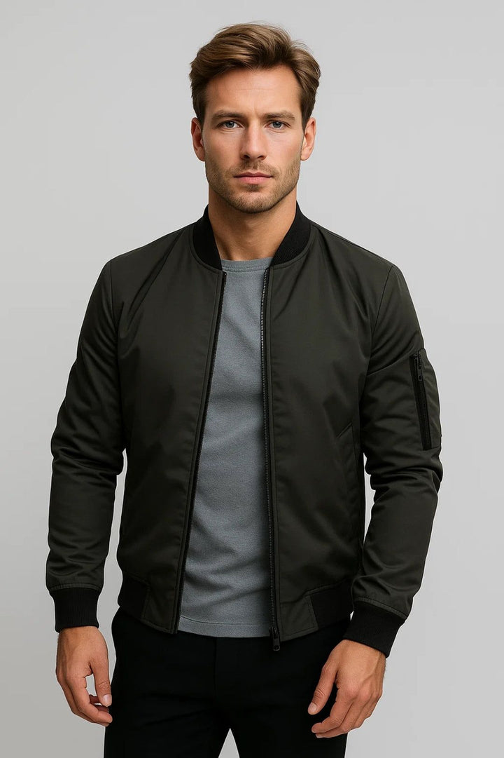 Men's Bomber Jacket | Timeless Zip Detail, All-Season Comfort Fit