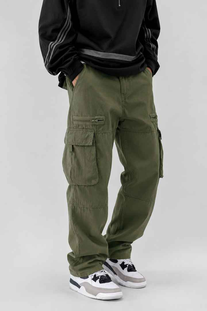 Men's Cargo Trousers | Drawstring & Flap Pockets