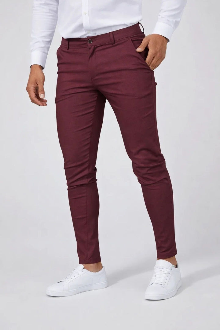 Men's Slim Fit Chino Trousers | Elasticated Waist, Casual