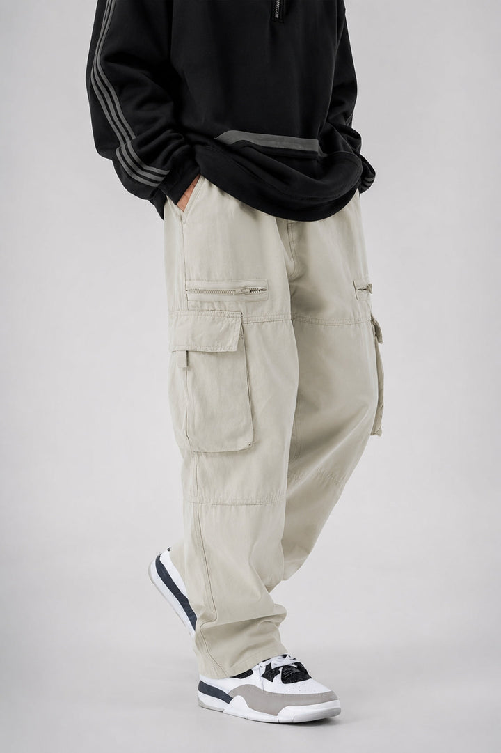 Men's Cargo Trousers | Drawstring & Flap Pockets