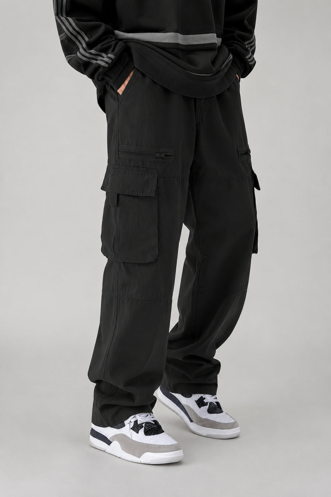 Men's Cargo Trousers | Drawstring & Flap Pockets